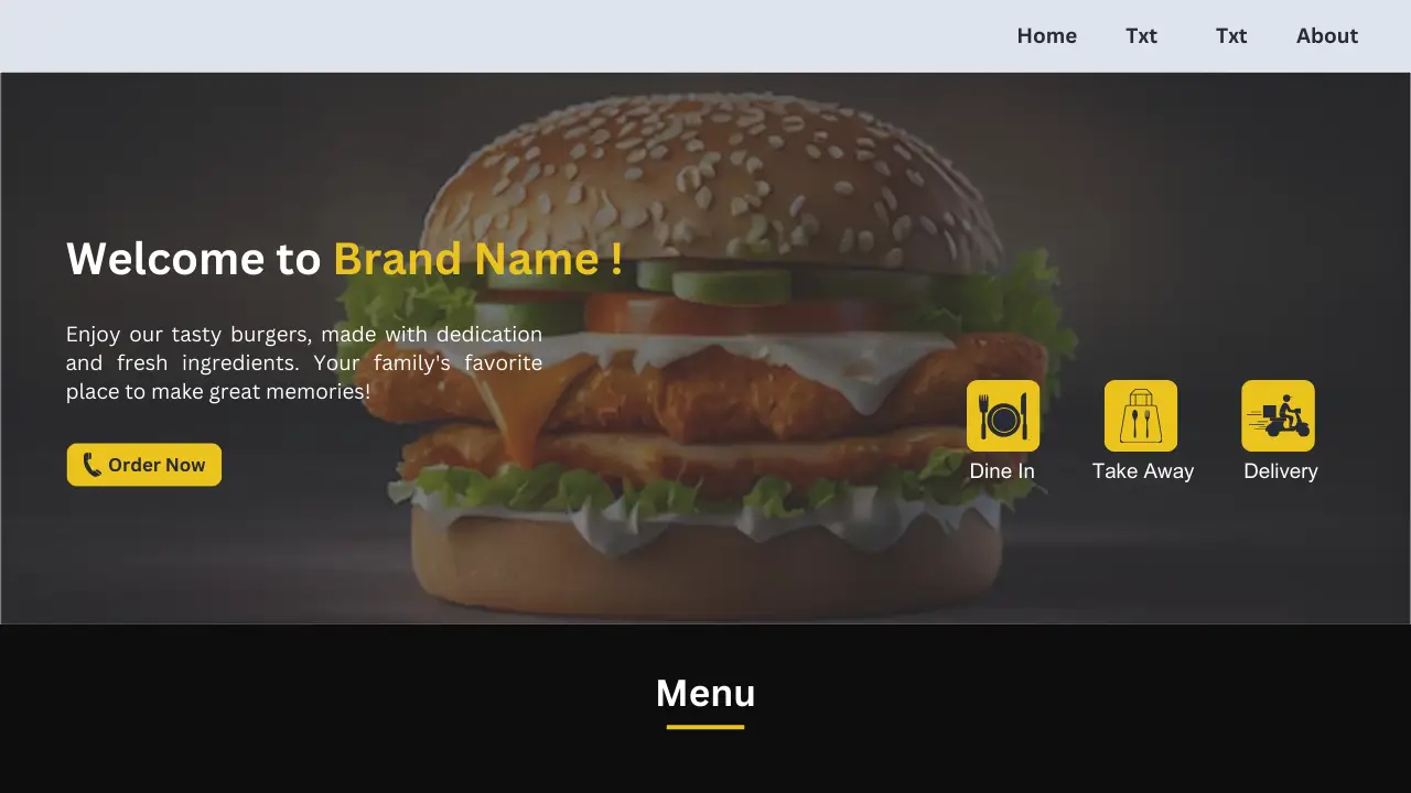 Restaurent website project design templates